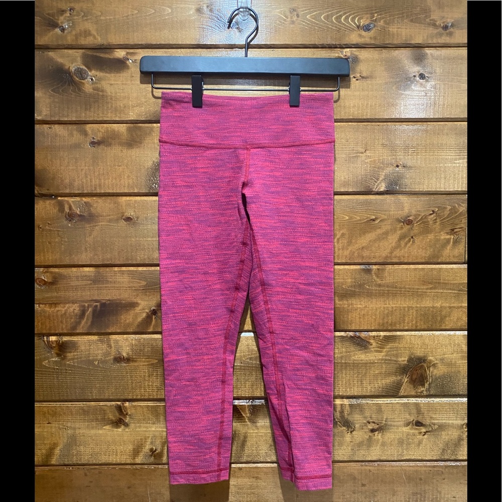 Lululemon Red Space Dye Wunder Under Crop Legging - image 1